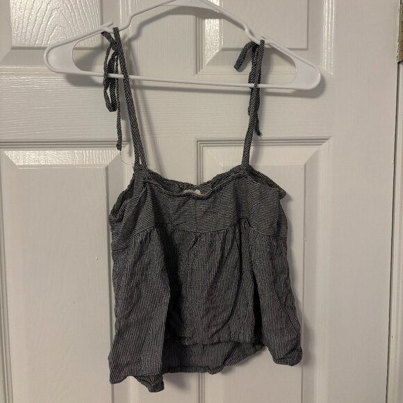 Tie grey and white striped top - Picture 2 of 3